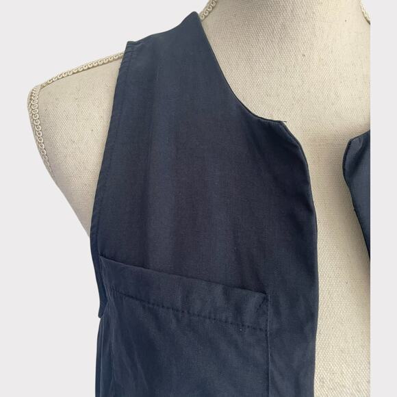 BCBG Generation Longline Vest Navy Blue Lyocell Size Small Open Side Slit - Picture 3 of 10